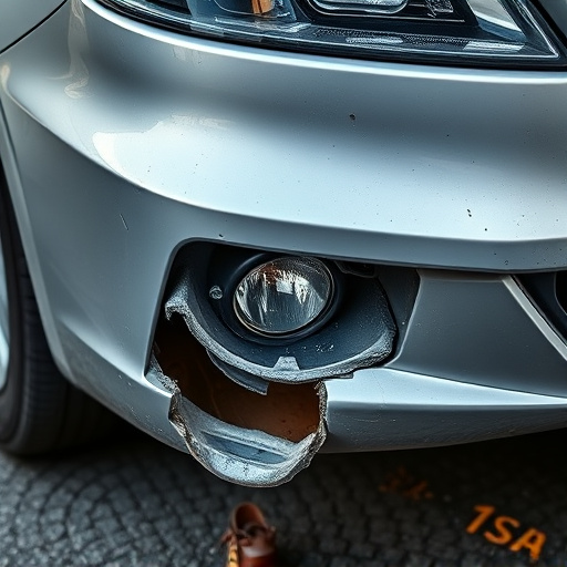 damaged car bumper