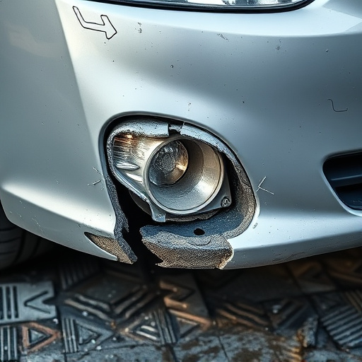 damaged car bumper