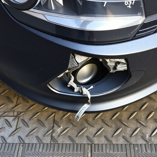 damaged car bumper