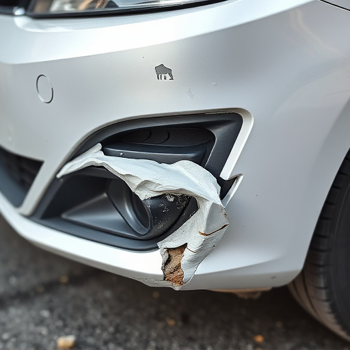 damaged car bumper