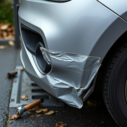 damaged car bumper