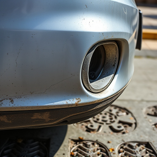 damaged car bumper