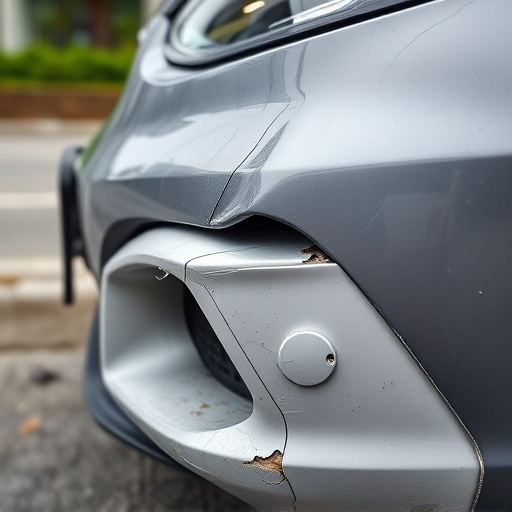 damaged car bumper