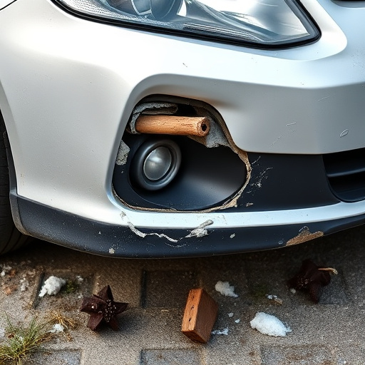 damaged car bumper