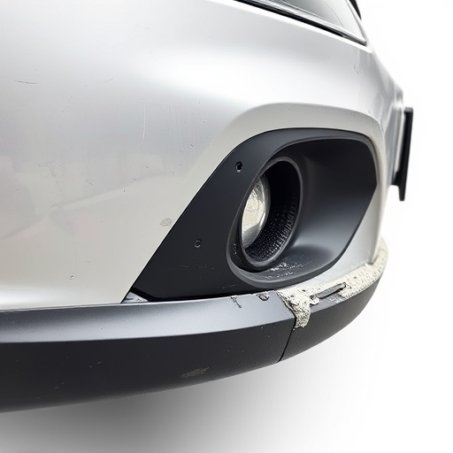 damaged car bumper