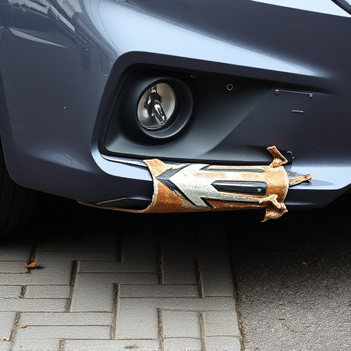 damaged car bumper
