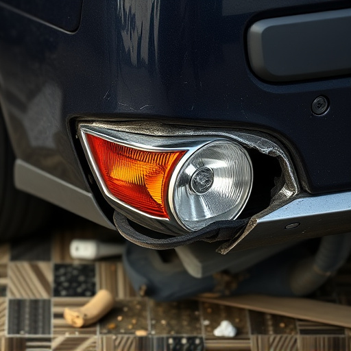 damaged car bumper