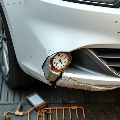 damaged car bumper