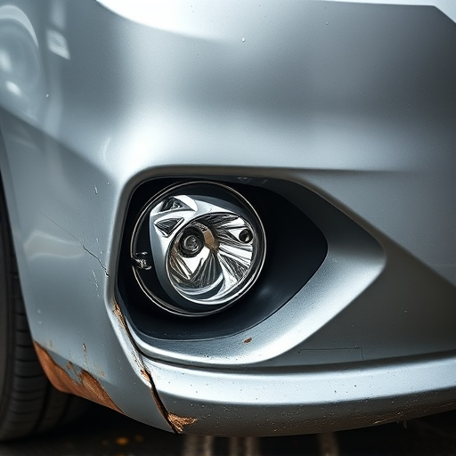 damaged car bumper