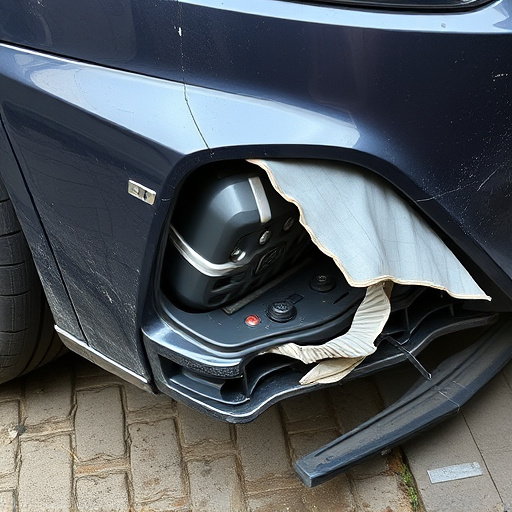 damaged car bumper