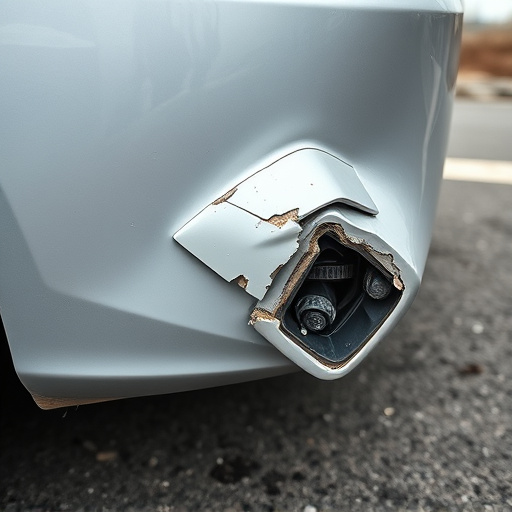 damaged car bumper