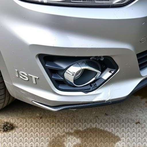 damaged car bumper