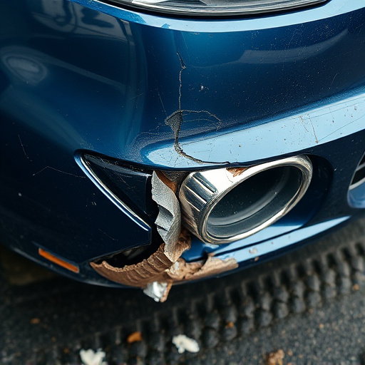 damaged car bumper