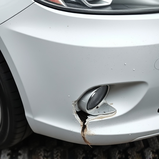damaged car bumper