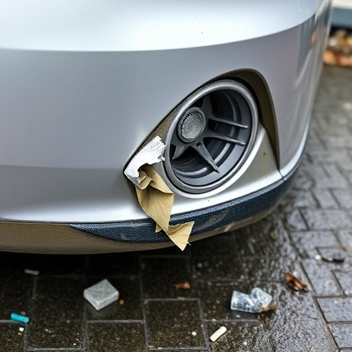 damaged car bumper
