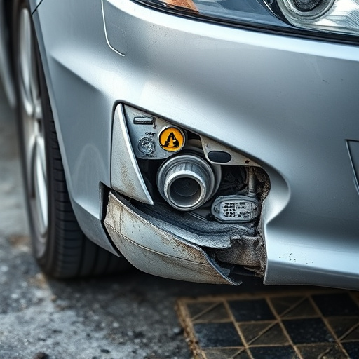 damaged car bumper