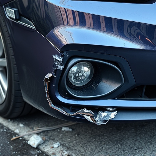damaged car bumper