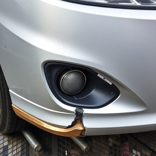 damaged car bumper