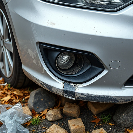 damaged car bumper