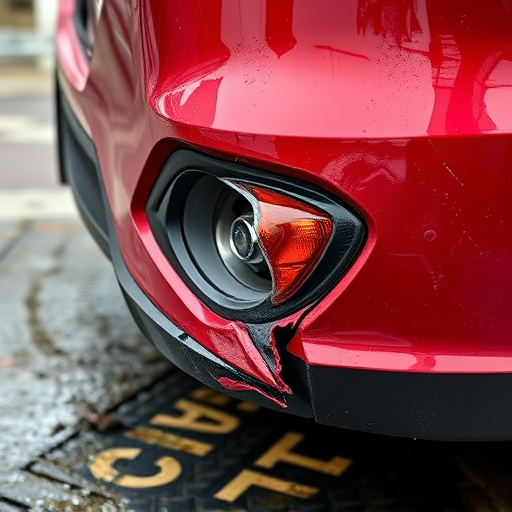 damaged car bumper