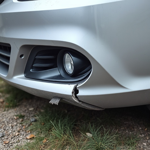 damaged car bumper