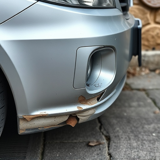 damaged car bumper