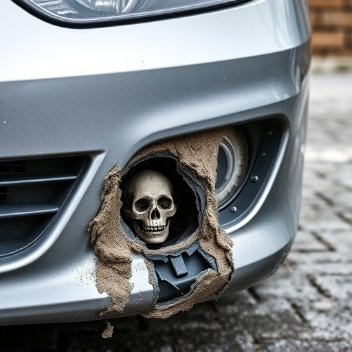 damaged car bumper