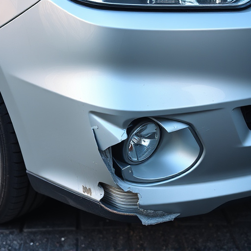 damaged car bumper