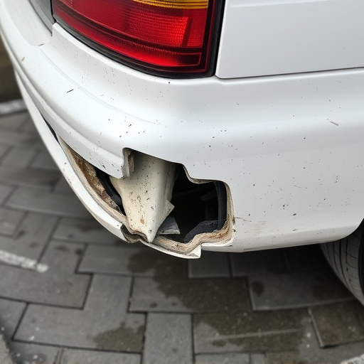 damaged car bumper
