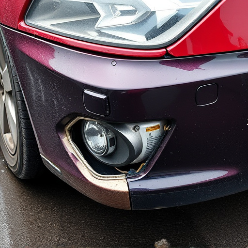 damaged car bumper