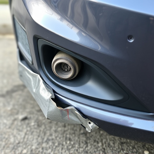 damaged car bumper