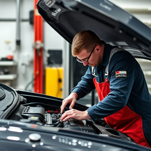 auto technician working