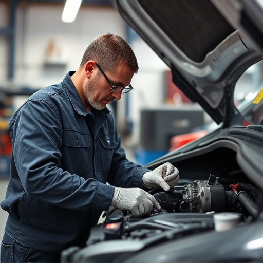 auto technician working