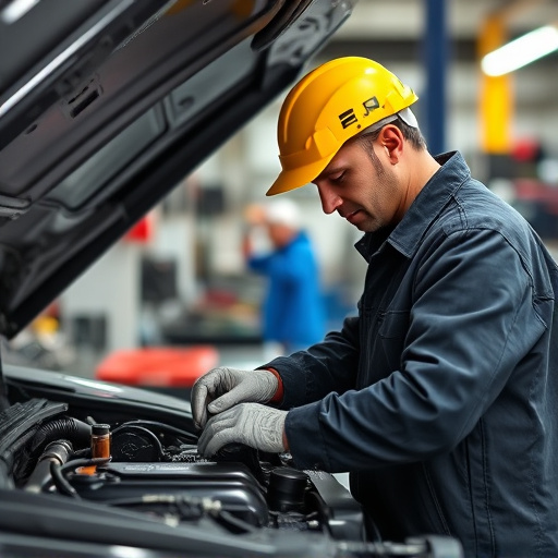 auto technician working