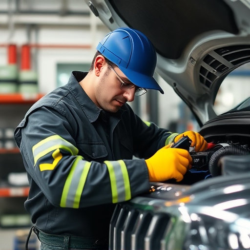 auto technician working