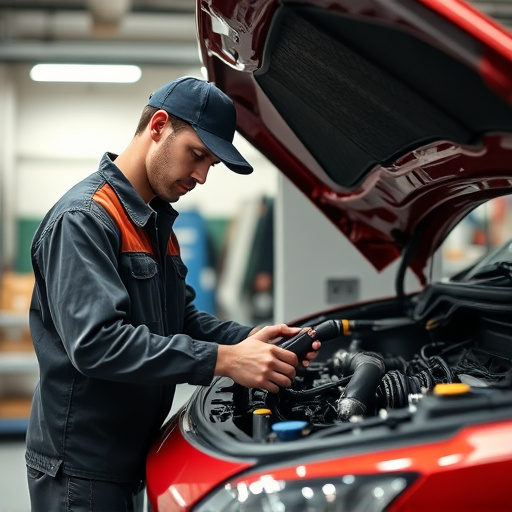 auto technician working