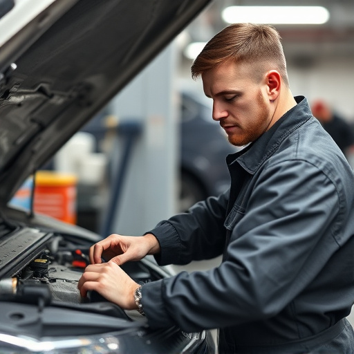 auto technician working