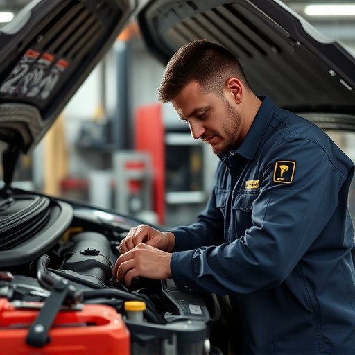 auto technician working