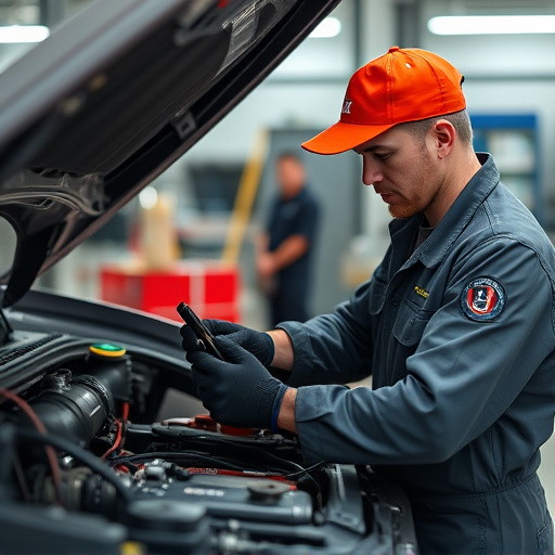auto technician working