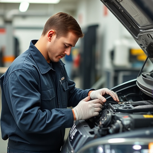 auto technician working