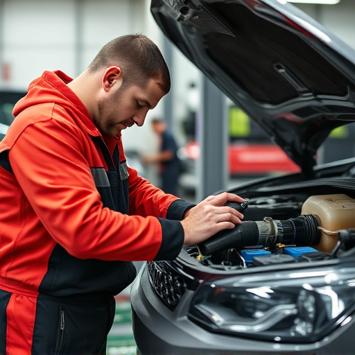 auto technician working