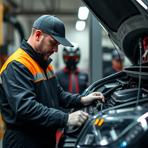 auto technician working