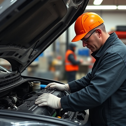 auto technician working