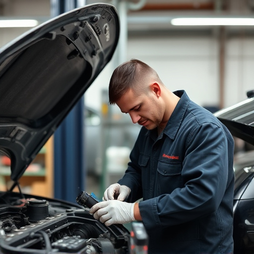 auto technician working
