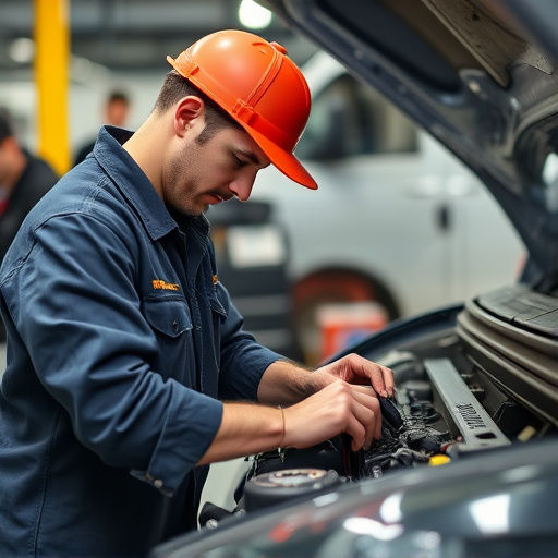 auto technician working