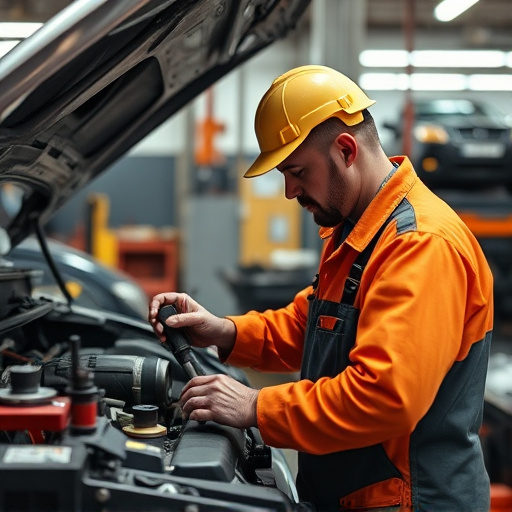 auto technician working