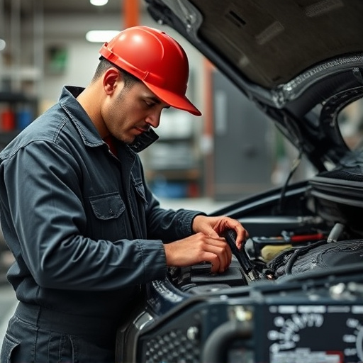 auto technician working