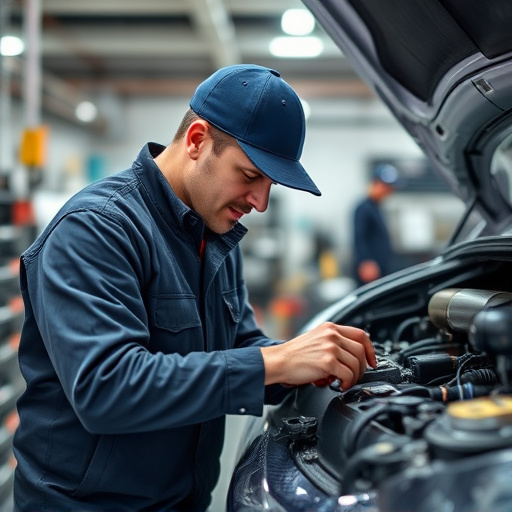 auto technician working