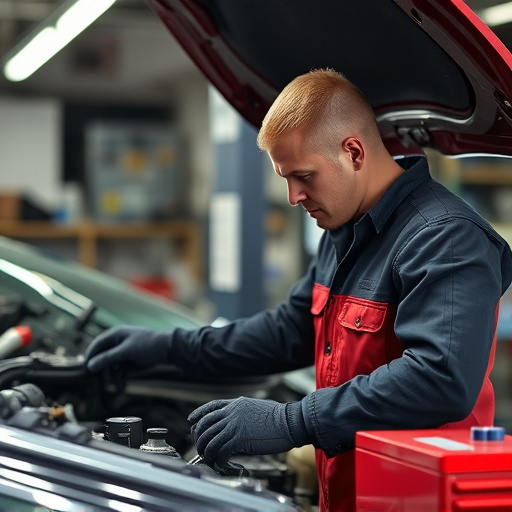 auto technician working