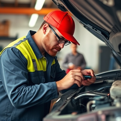 auto technician working